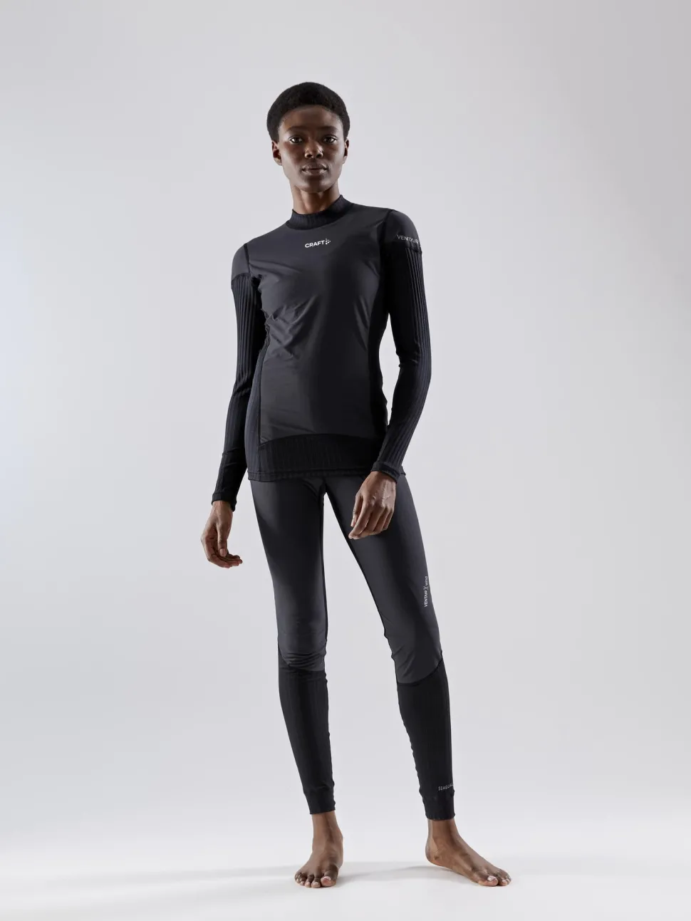 WOMEN'S ACTIVE EXTREME X WIND BASELAYER - Black/Granite