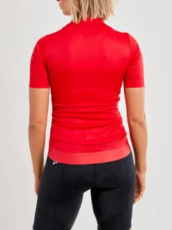 WOMEN'S ESSENCE CYCLING JERSEY - BRIGHT RED