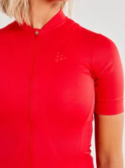 WOMEN'S ESSENCE CYCLING JERSEY - BRIGHT RED