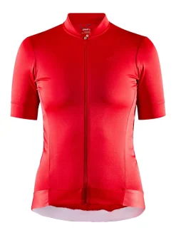 WOMEN'S ESSENCE CYCLING JERSEY - BRIGHT RED